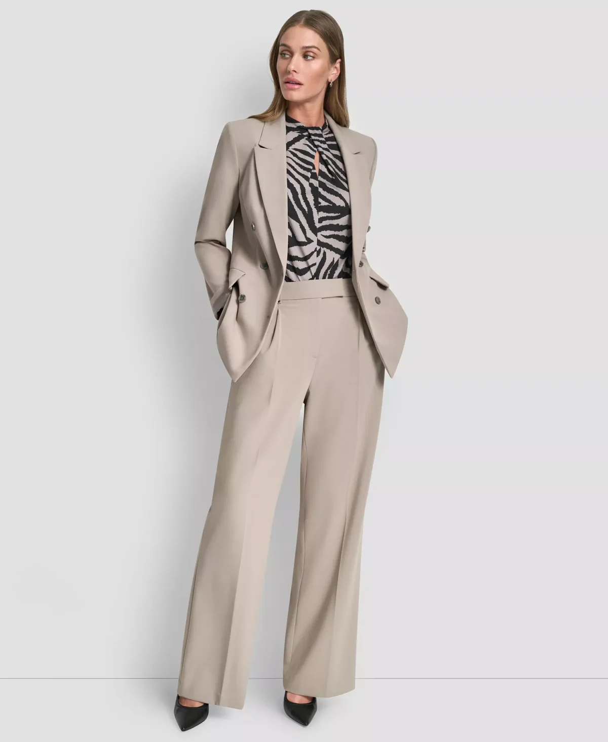 DKNY Γυναικείο Σταυρωτό Σακάκι Double-Breasted 3 Κουμπιών