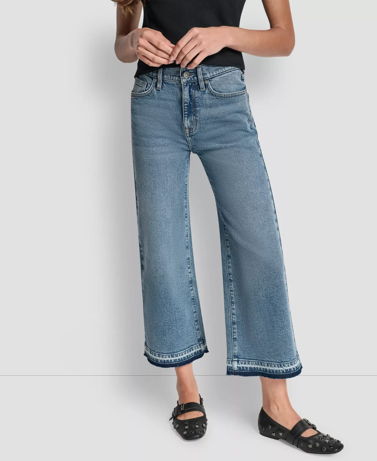 DKNY Jeans Γυναικείο Τζιν Mid-Rise Wide Leg με Released Hem