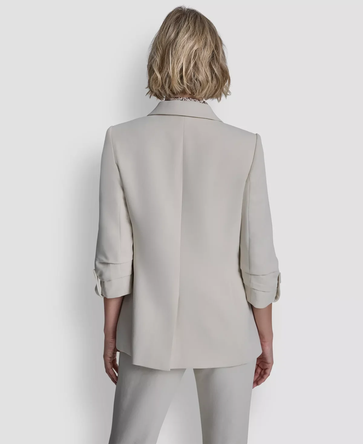 DKNY Γυναικείο Σακάκι Notch Collar με Σούρες στα Μανίκια