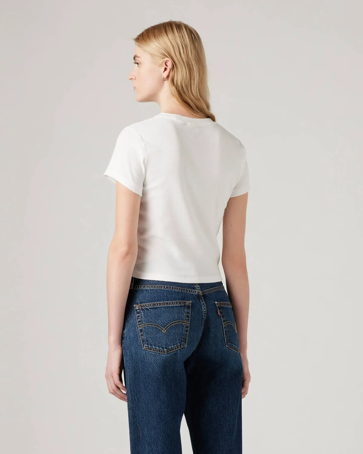 A74190013-back-pdp-lse Levi’s Γυναικείο T Shirt Essential Sporty Rib Tee Slim Fit Cropped