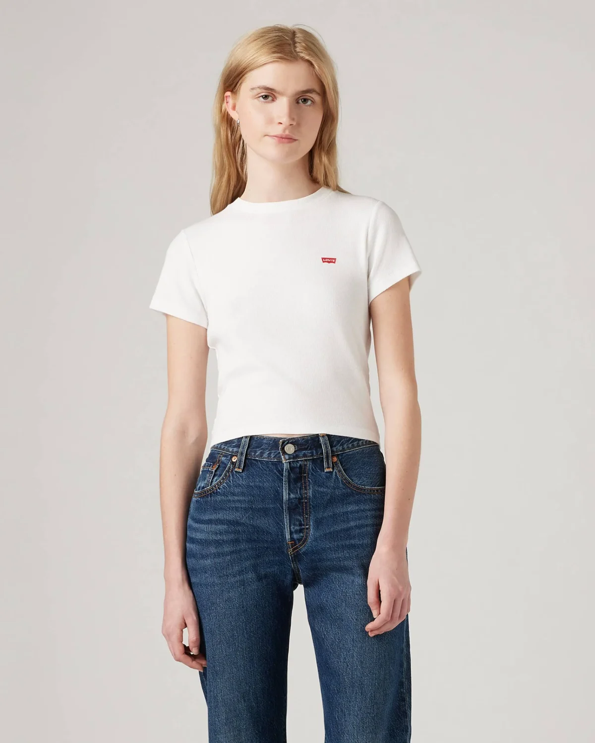 A74190013-front-pdp-lse Levi’s Γυναικείο T Shirt Essential Sporty Rib Tee Slim Fit Cropped