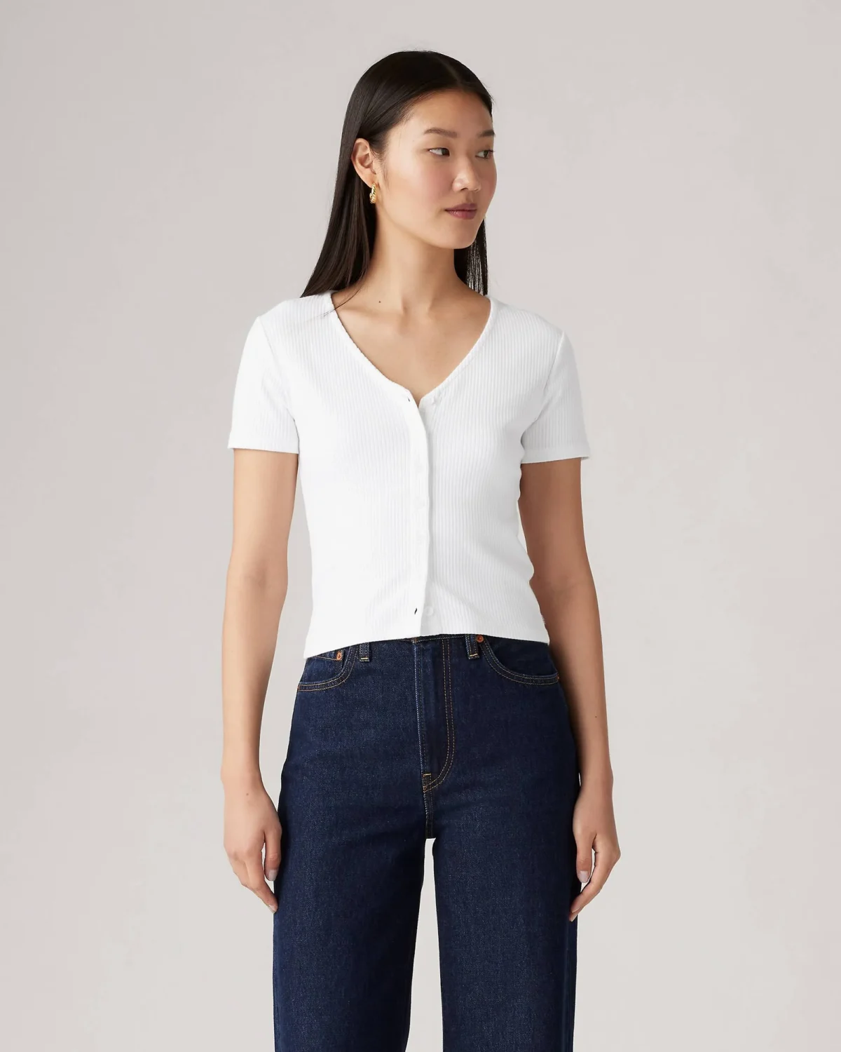 Levi’s Γυναικείο Πλεκτό Top Muse Tee V Neck Button Up Slim Fit