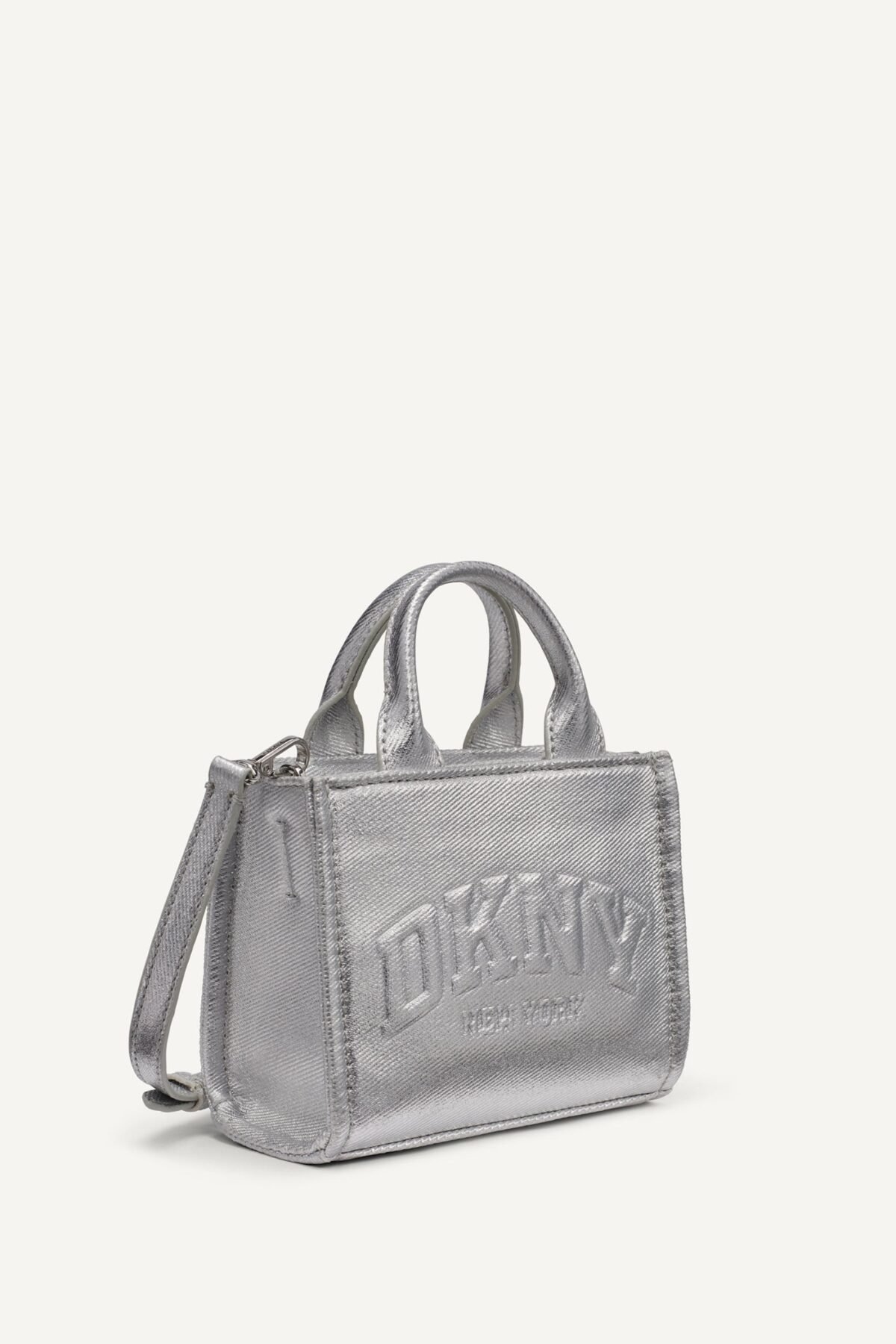 DKNY Γυναικεία Τσάντα Crossbody Hadlee Metallic Logo Mini με Φερμουάρ