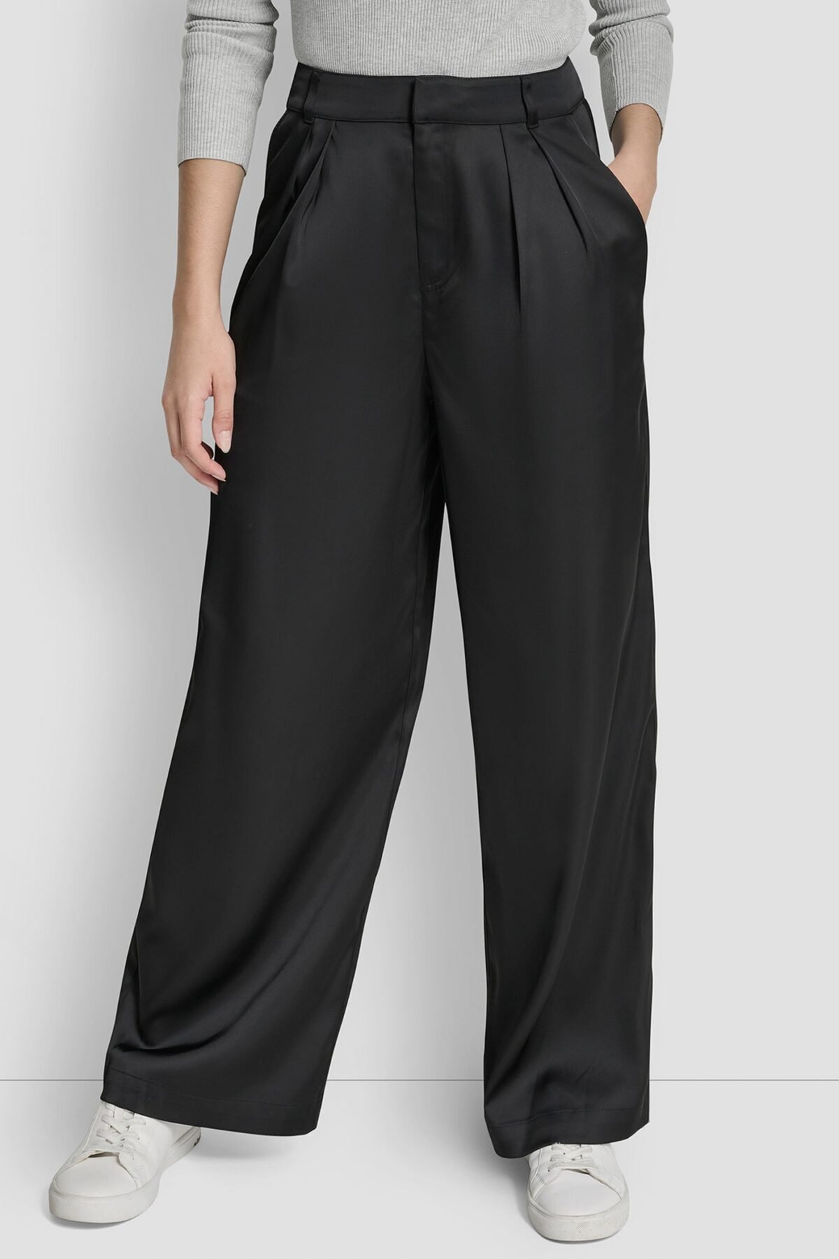 DKNY Γυναικείο Παντελόνι High Rise Pleated Wide Leg