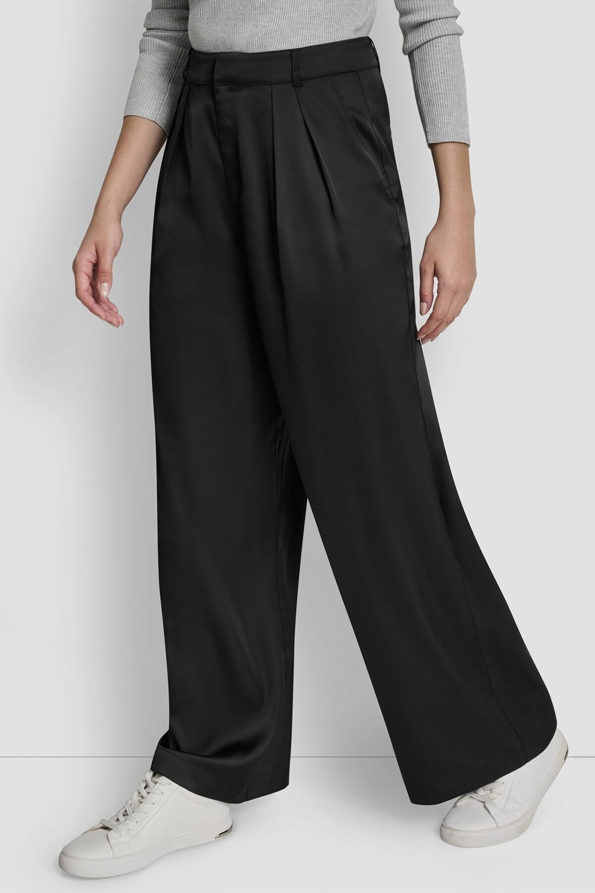 DKNY Γυναικείο Παντελόνι High Rise Pleated Wide Leg