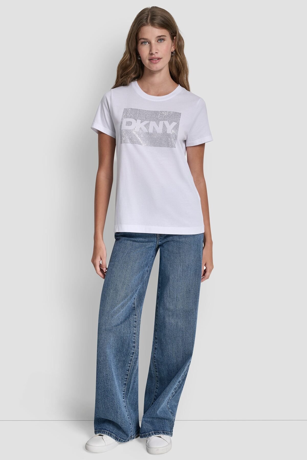 DKNY Γυναικείο T-Shirt Box Rhinestone Logo Tee