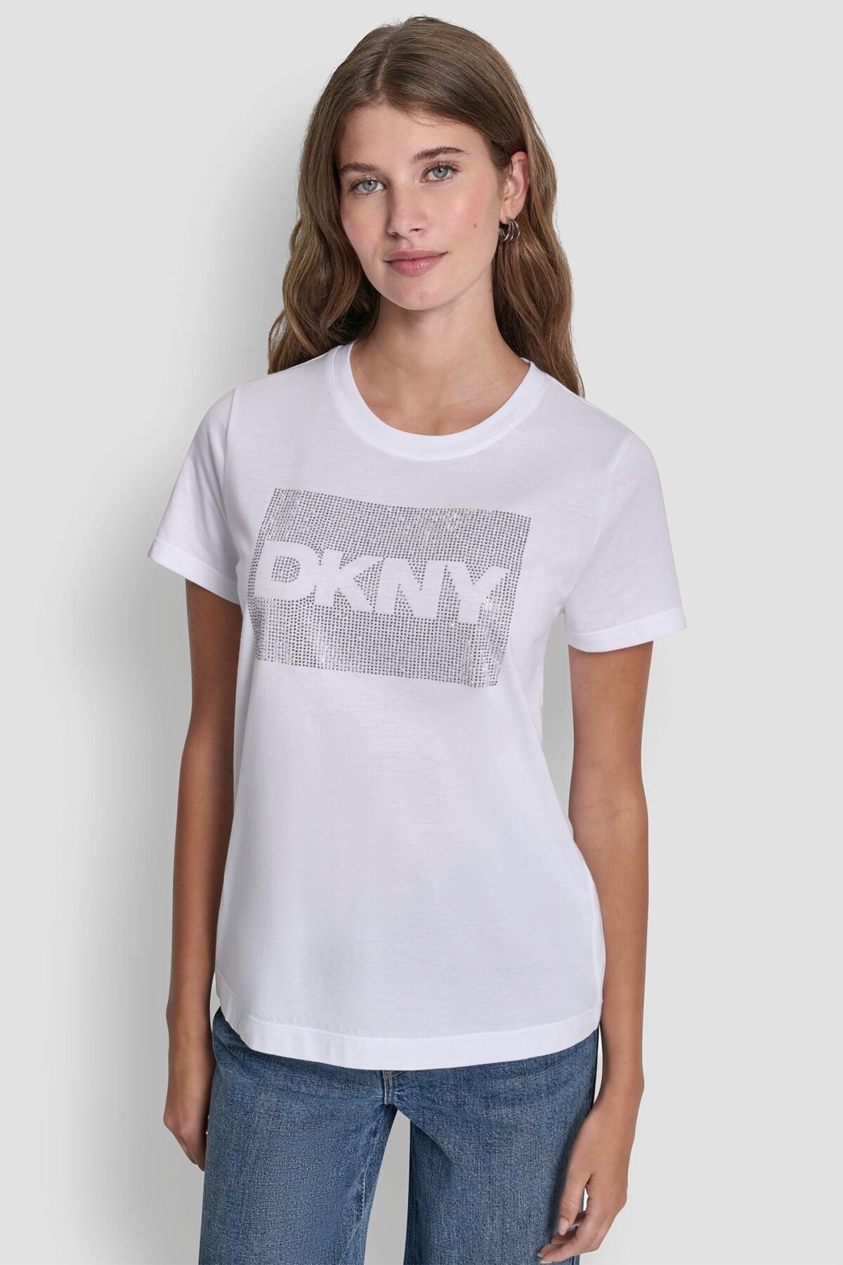 DKNY Γυναικείο T-Shirt Box Rhinestone Logo Tee
