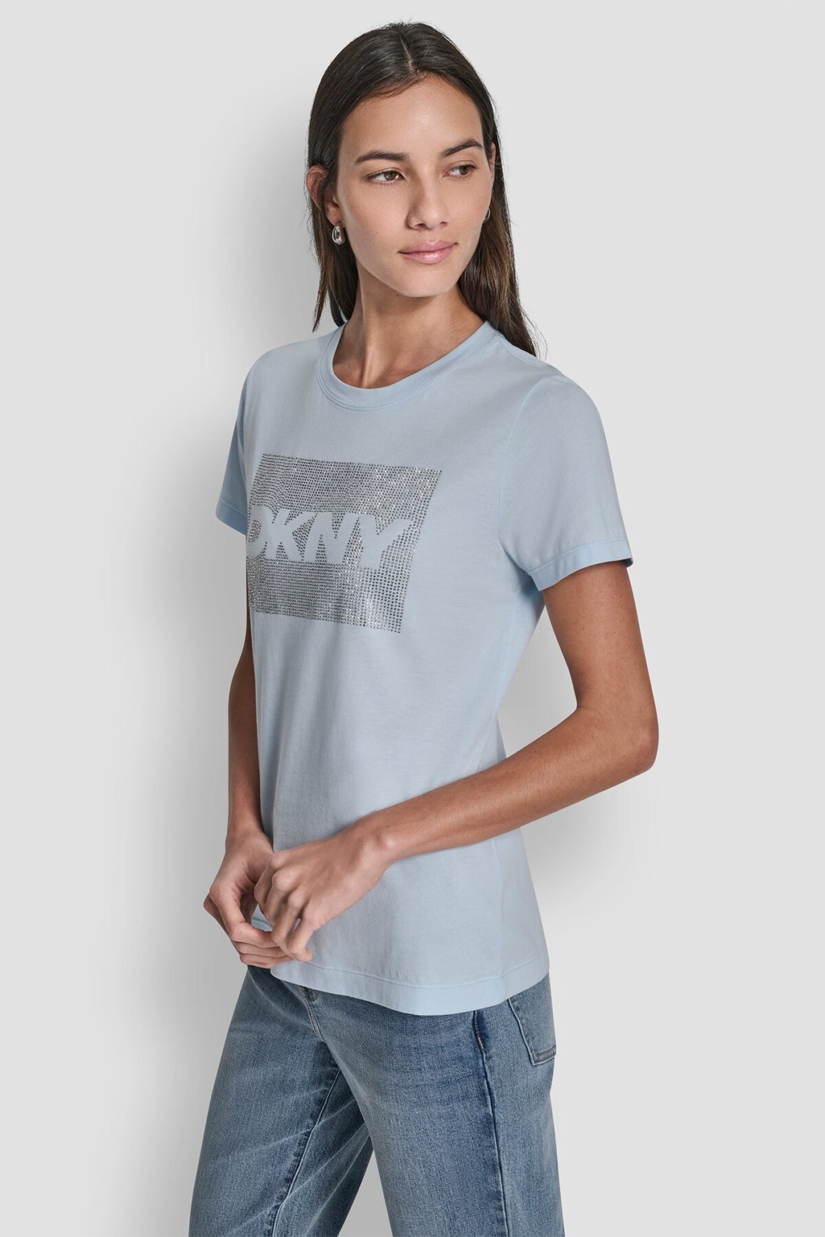 DKNY Γυναικείο T-Shirt Box Rhinestone Logo Tee