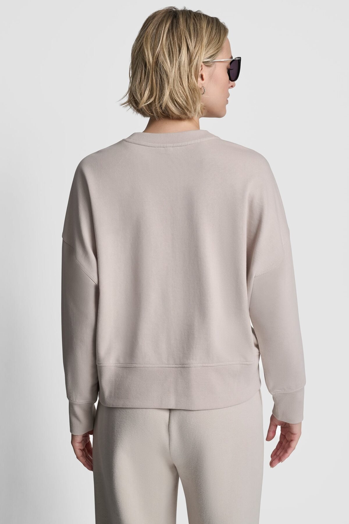 DKNY Γυναικείο Φούτερ Oversized Satin Terry Crew Neck με Logo