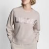 DKNY Γυναικείο Φούτερ Oversized Satin Terry Crew Neck με Logo