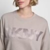 DKNY Γυναικείο Φούτερ Oversized Satin Terry Crew Neck με Logo