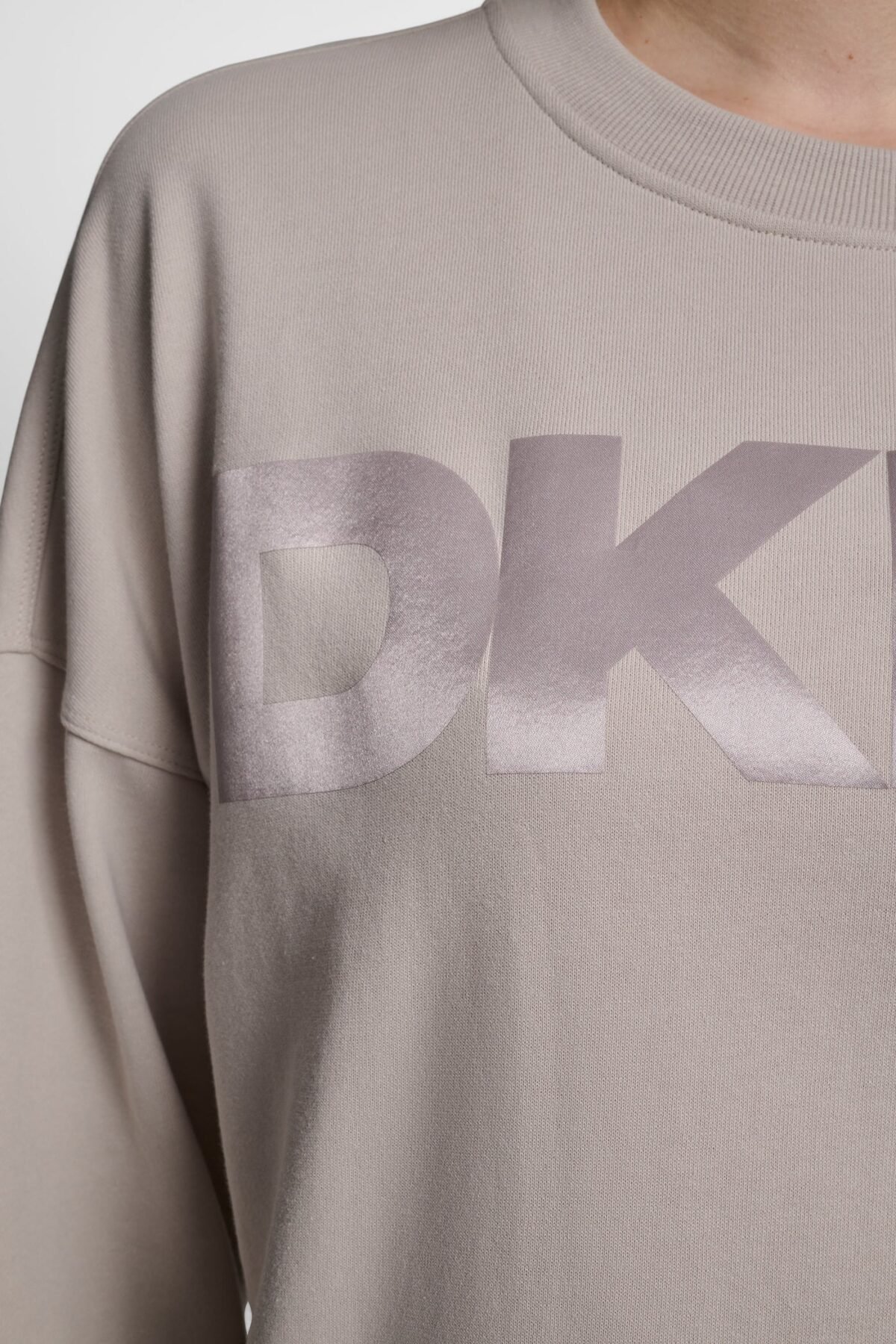 DKNY Γυναικείο Φούτερ Oversized Satin Terry Crew Neck με Logo