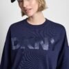 DKNY Γυναικείο Φούτερ Oversized Satin Terry Crew Neck με Logo