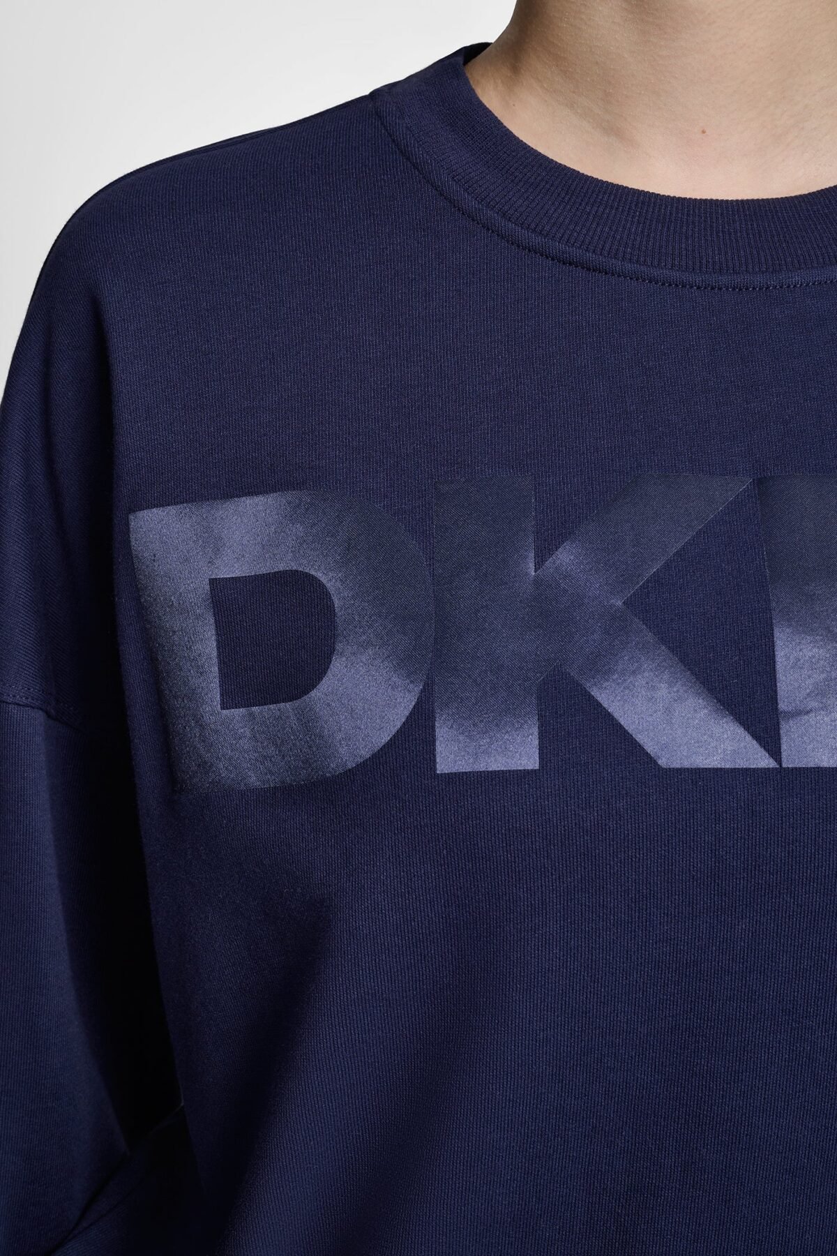 DKNY Γυναικείο Φούτερ Oversized Satin Terry Crew Neck με Logo