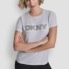 DKNY Γυναικείο T-Shirt Metallic Logo Embroidered Κοντομάνικο Crew Neck