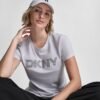 DKNY Γυναικείο T-Shirt Metallic Logo Embroidered Κοντομάνικο Crew Neck