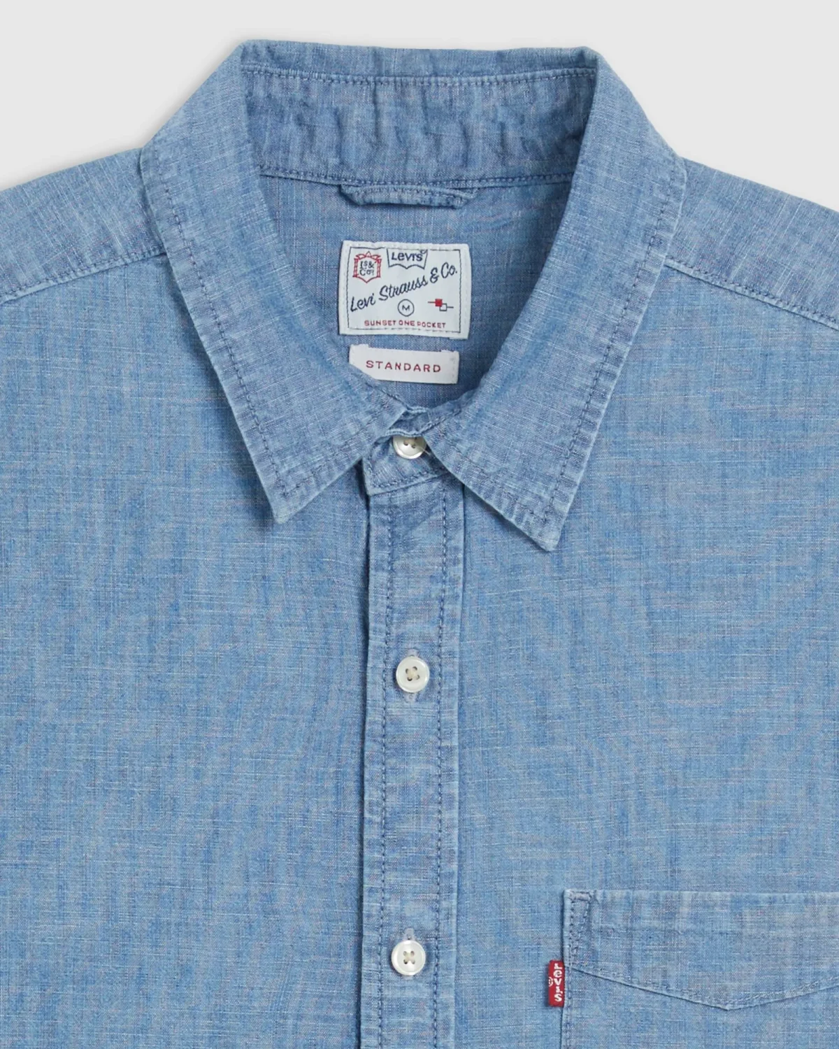 MT_86624-0062_GLO_CL_D1 Levi’s Ανδρικό Πουκάμισο Sunset One Pocket Κοντομάνικο Standard Fit Chambray