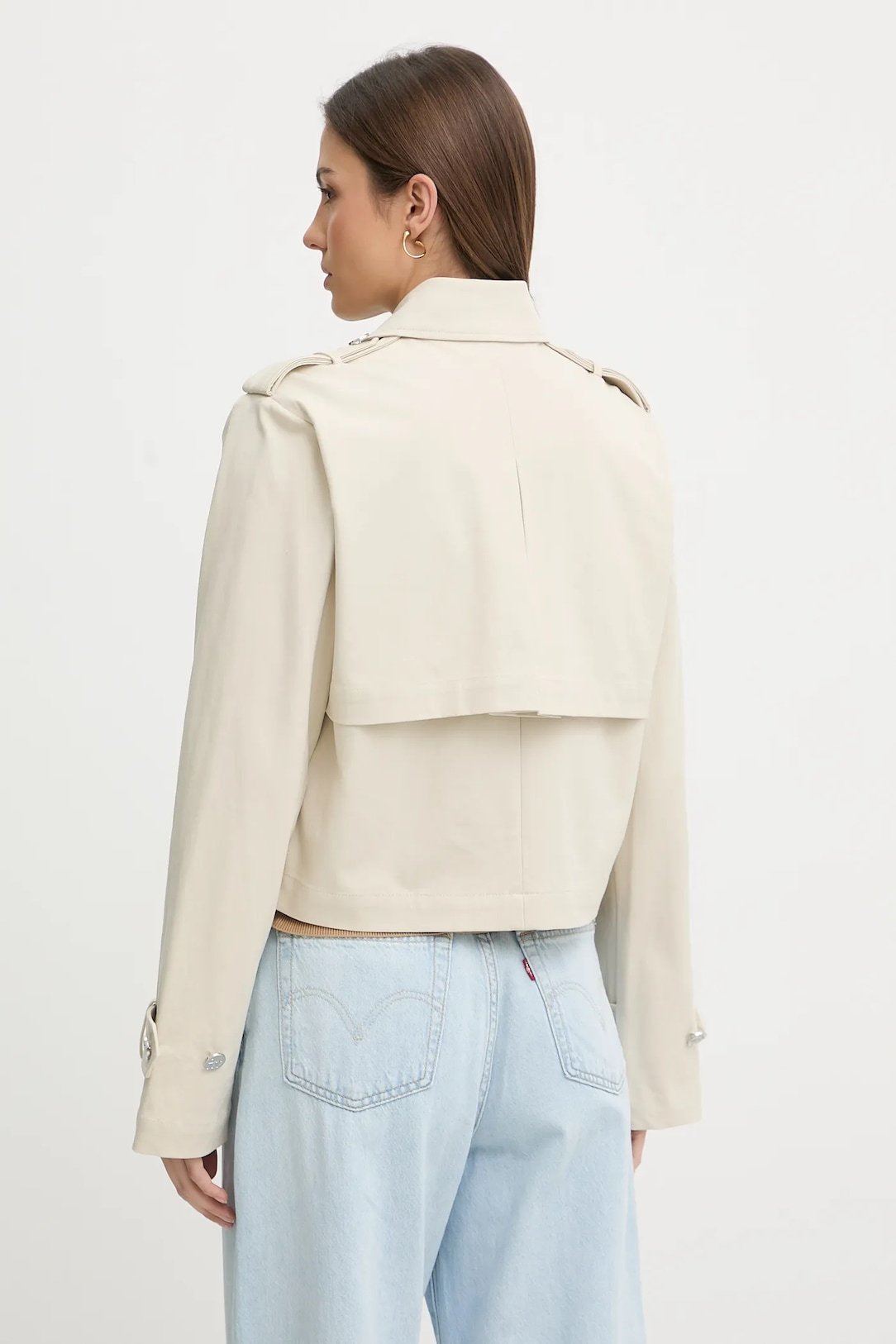 SS26-KPD018-01X_F3.jpg DKNY Γυναικείο Κοντό Παλτό Σταυρωτό (Double-Breasted) Χωρίς Φόδρα