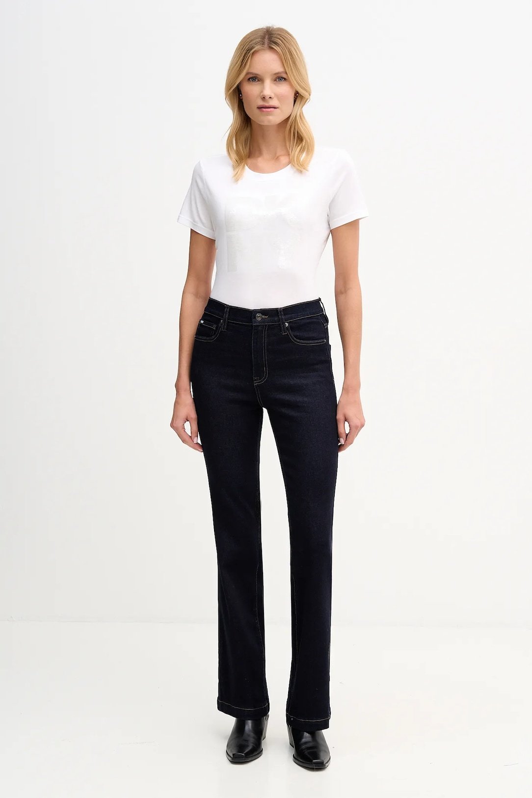 DKNY Γυναικείο T-Shirt Sequin Logo Crew Neck Tee