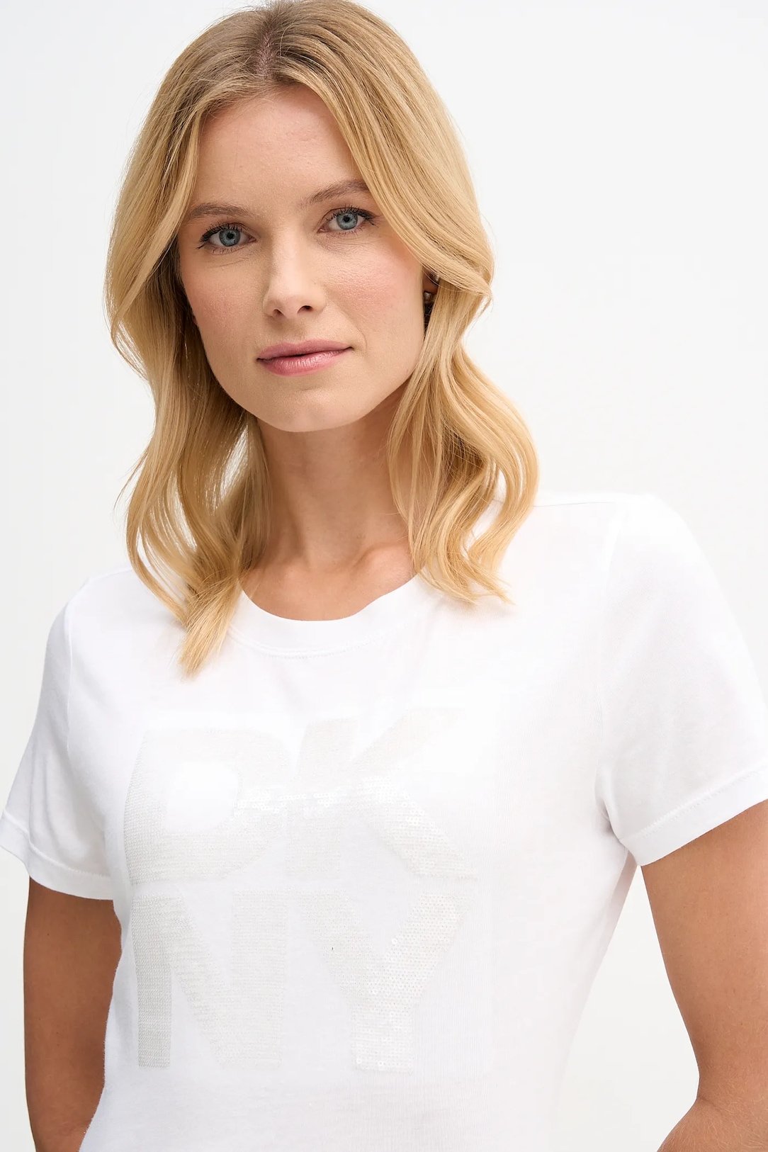 DKNY Γυναικείο T-Shirt Sequin Logo Crew Neck Tee