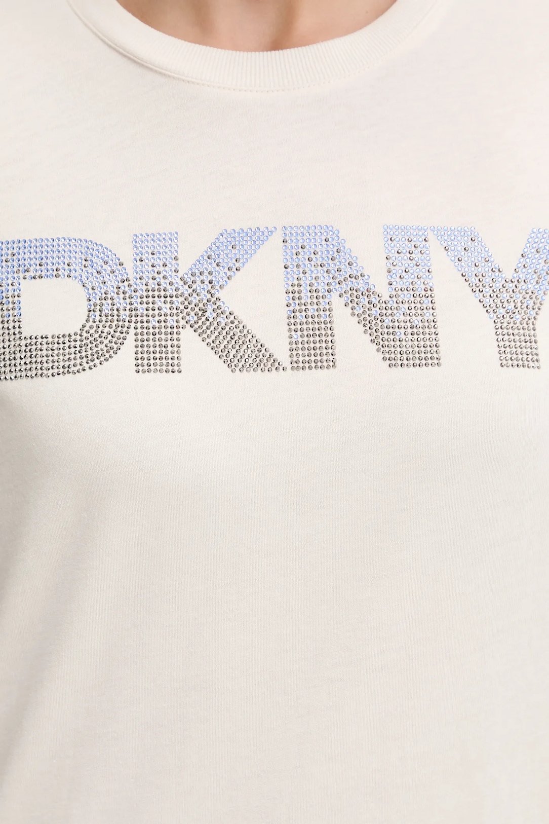 DKNY Γυναικείο Βαμβακερό T-Shirt με Απλικέ Crew Neck