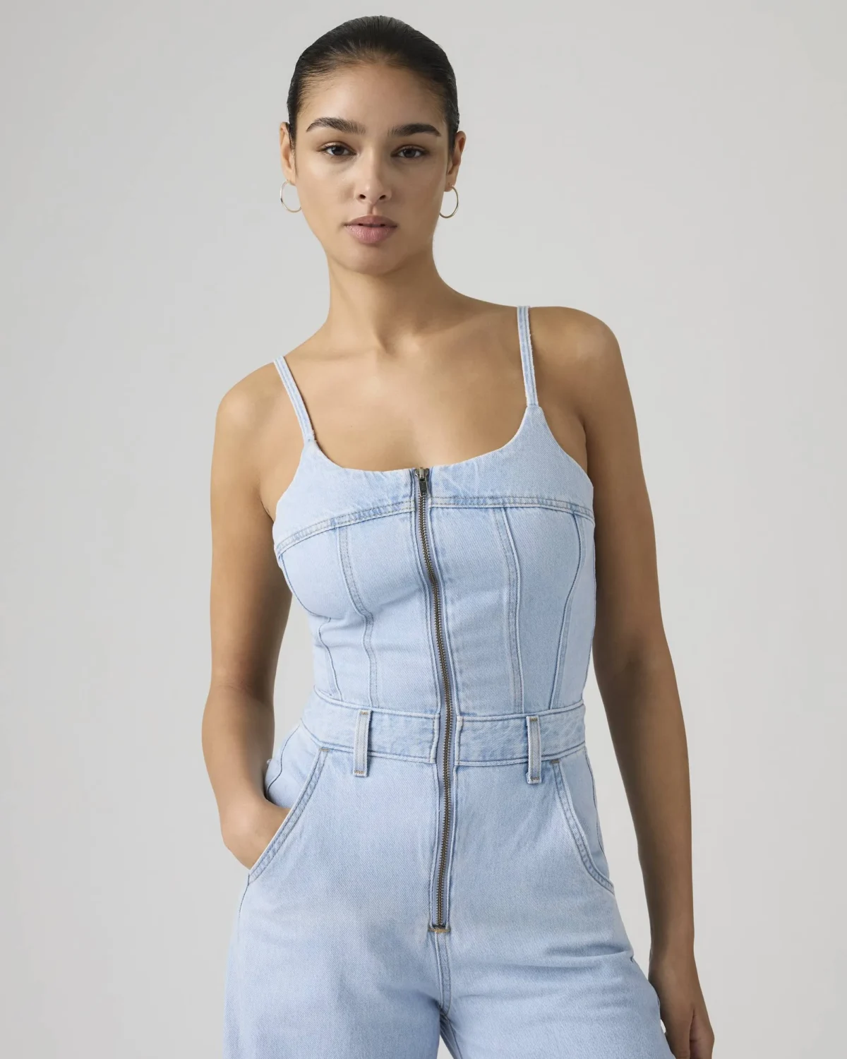 Levi’s Γυναικείο Bustier Jumpsuit Denim Slim Fit Wide Leg