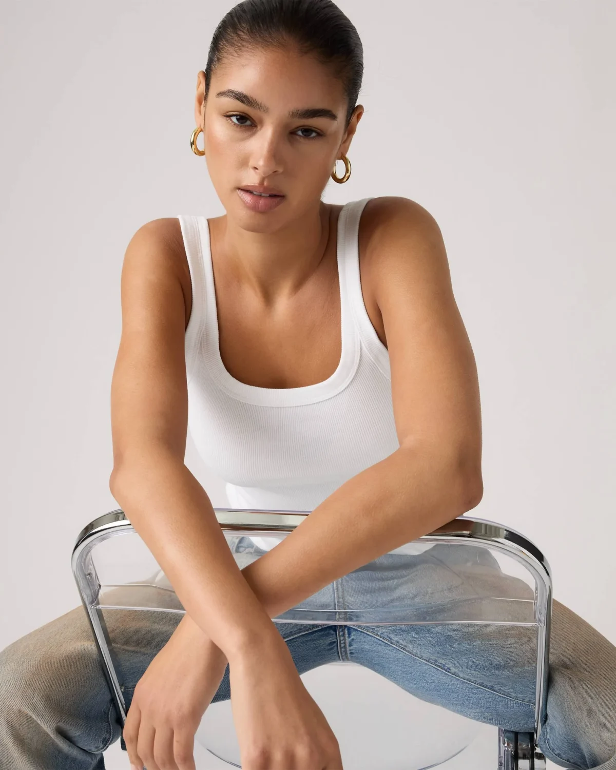 Levi's Γυναικείο Tank Top Essential Ribbed Slim Fit Crewneck