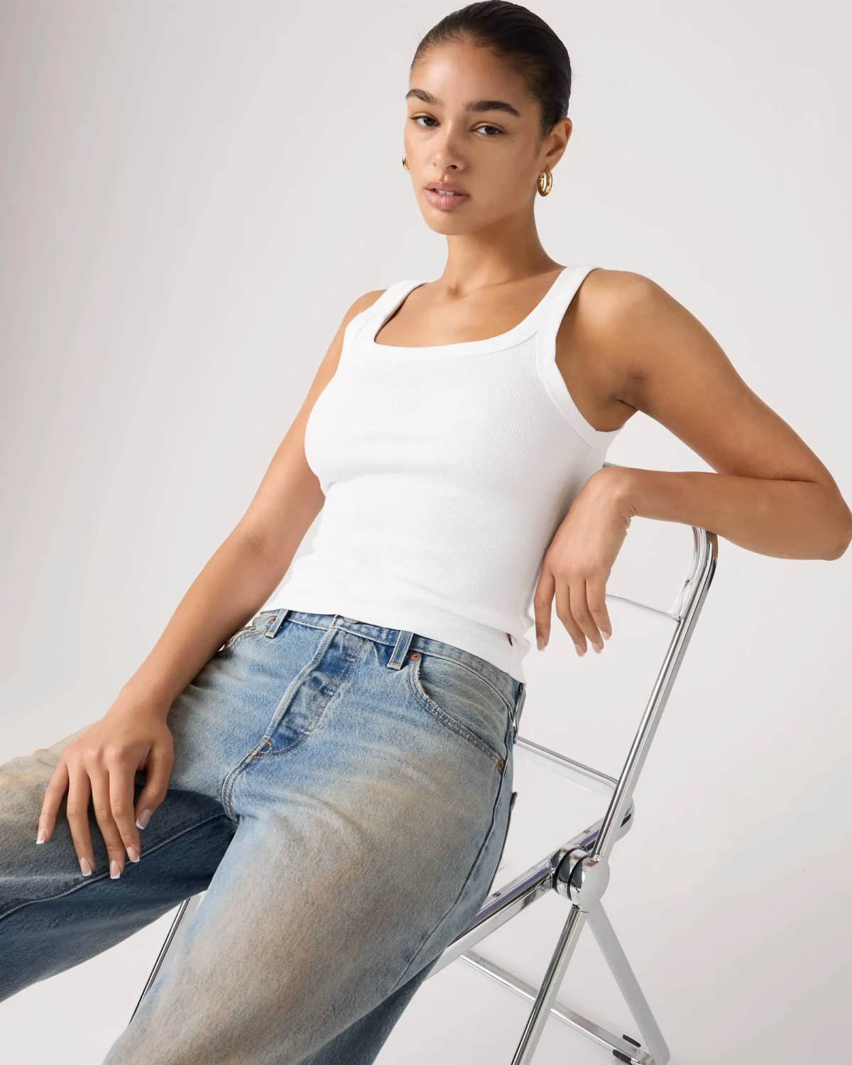 Levi's Γυναικείο Tank Top Essential Ribbed Slim Fit Crewneck