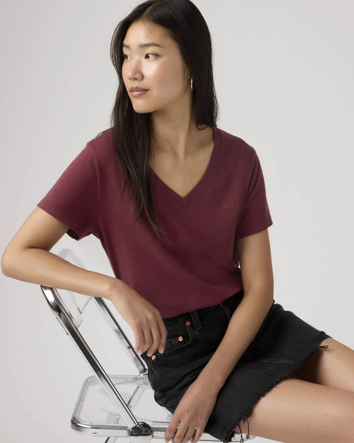 WT_005J6-0003_GLO_CM_DA Levi’s Γυναικείο T Shirt Favorite Cotton V Neck Standard Fit