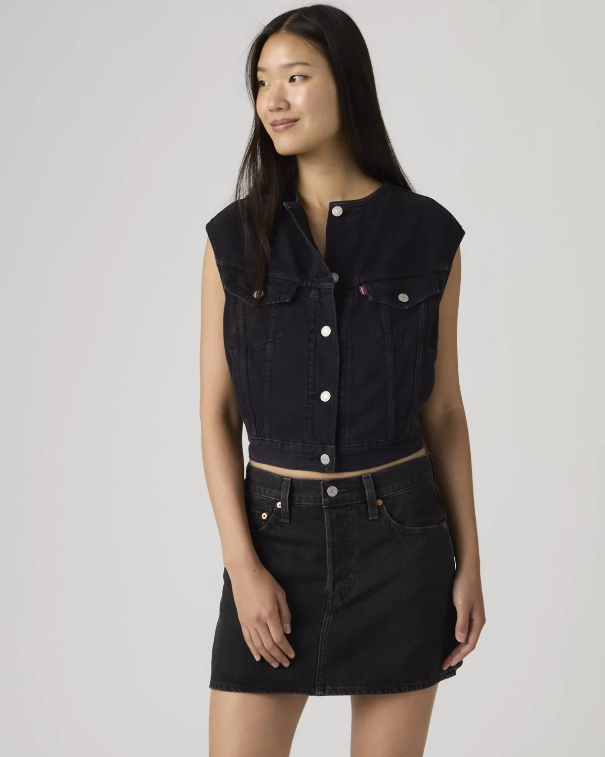 Levi’s Γυναικείο Denim Γιλέκο 90s Shrunken Collarless Relaxed Fit