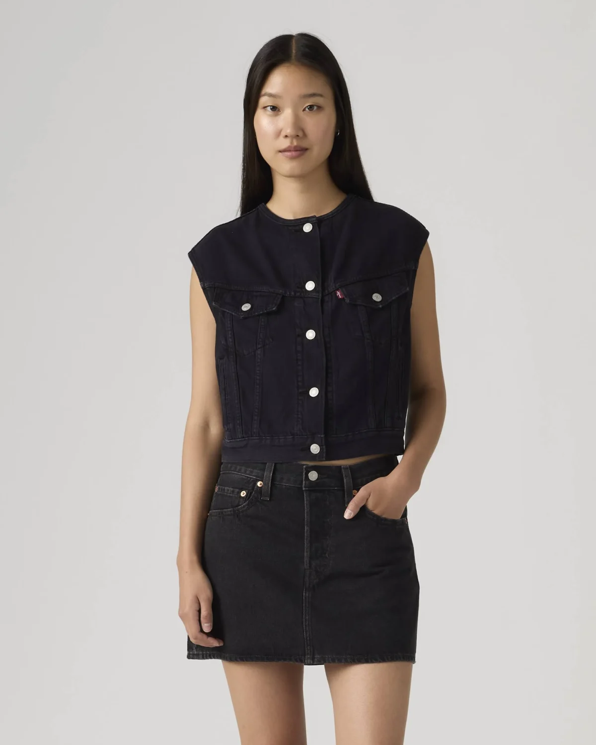 Levi’s Γυναικείο Denim Γιλέκο 90s Shrunken Collarless Relaxed Fit