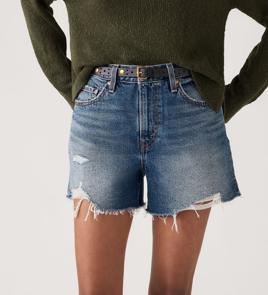 Levi's Γυναικείο Denim Σορτς Ribcage High Rise Relaxed Fit Non Stretch