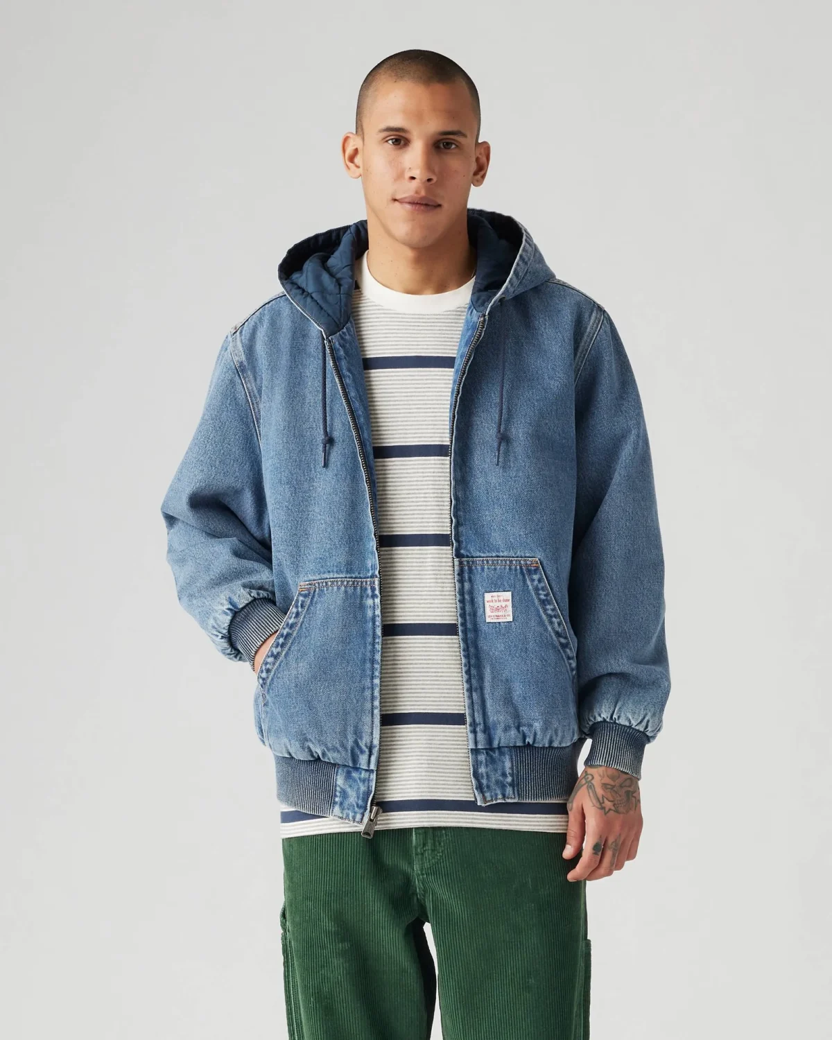 Levi’s Potrero Hooded Jacket Ανδρικό Denim Μπουφάν Hoodie Με Καπιτονέ Επένδυση Relaxed Fit