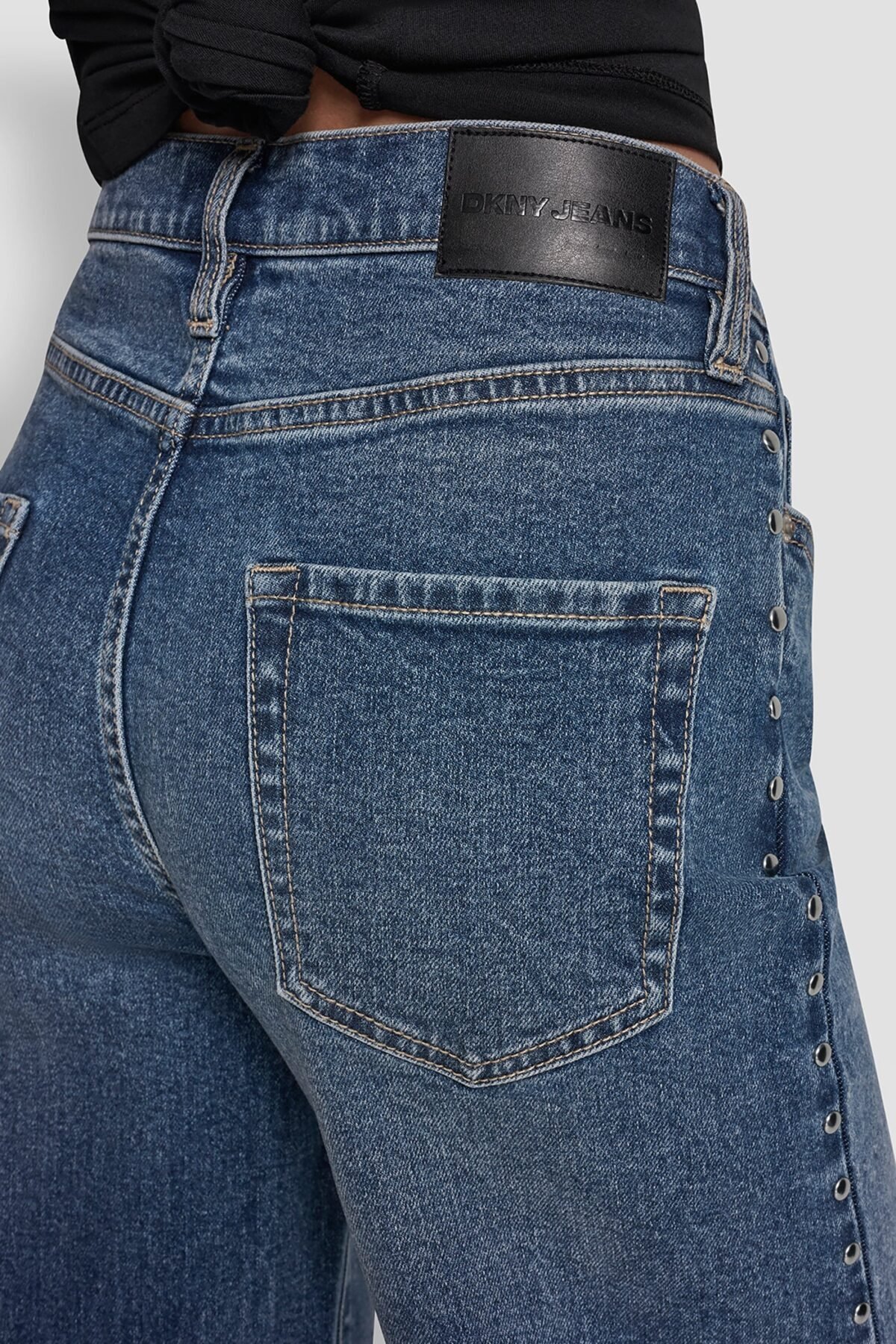 DKNY Claremont High Rise Modern Wide Leg 32 Γυναικείο Τζιν Ψηλόμεσο Wide Leg με Ελαφρύ Stretch