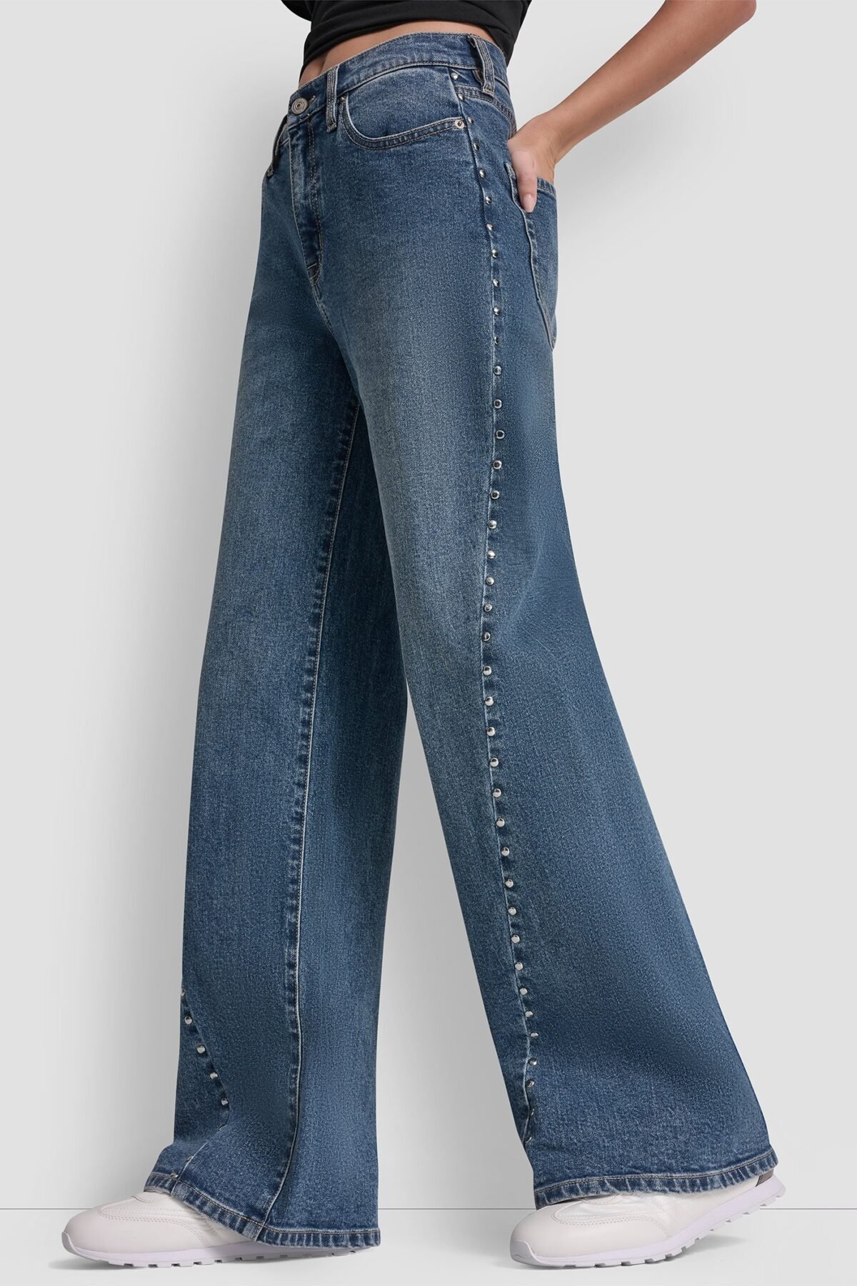 DKNY Claremont High Rise Modern Wide Leg 32 Γυναικείο Τζιν Ψηλόμεσο Wide Leg με Ελαφρύ Stretch