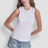 DKNY Dome Studs Tank Γυναικείο Αμάνικο Τοπ Slim Fit με Τρουκς