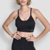 DKNY Seamless Racerback Bra Γυναικείο Longline Αθλητικό Μπουστάκι με Αφαιρούμενες Cups