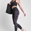 DKNY Sport Γυναικείο Κολάν 7 8 Ψηλόμεσο Compression με Μεγάλο Logo
