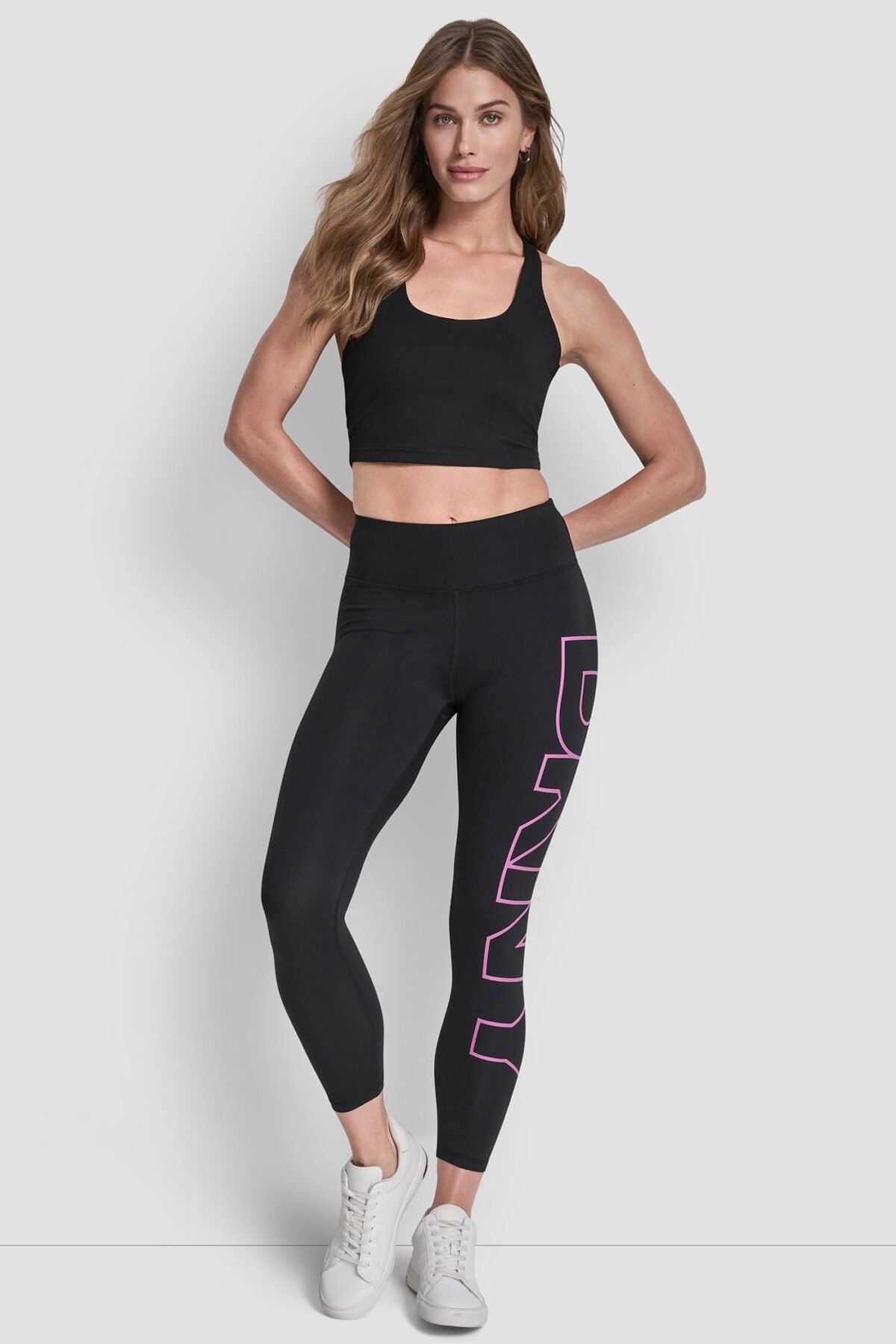 DKNY Sport Γυναικείο Κολάν 7 8 Ψηλόμεσο Compression με Μεγάλο Logo