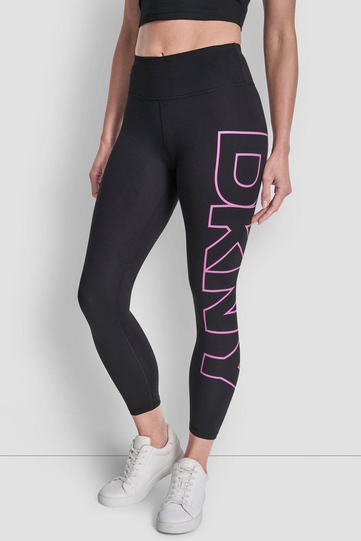 DKNY Sport Γυναικείο Κολάν 7 8 Ψηλόμεσο Compression με Μεγάλο Logo