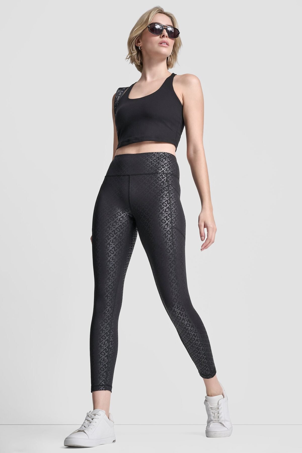 DKNY Sport Γυναικείο Κολάν 7 8 Ψηλόμεσο Printed Logo Jacquard με Τσέπες