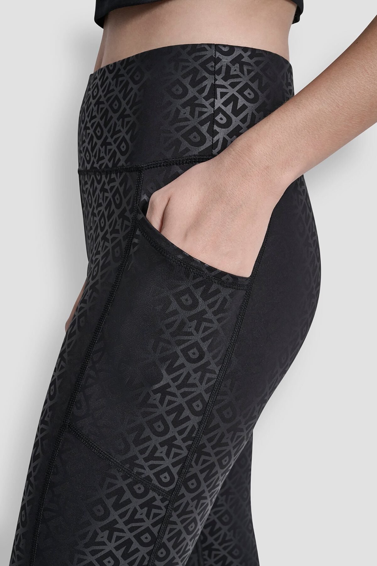 DKNY Sport Γυναικείο Κολάν 7 8 Ψηλόμεσο Printed Logo Jacquard με Τσέπες