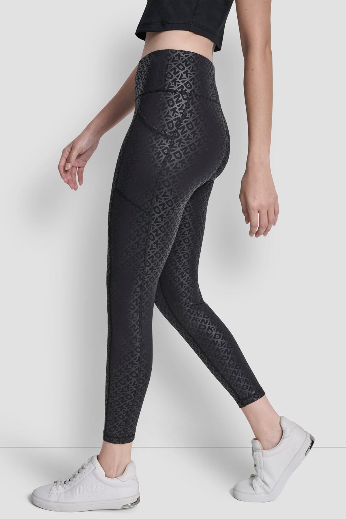 DKNY Sport Γυναικείο Κολάν 7 8 Ψηλόμεσο Printed Logo Jacquard με Τσέπες