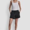 DKNY Γυναικείο High Rise Sweat Shorts με Μεταλλιζέ Logo και Κορδόνι