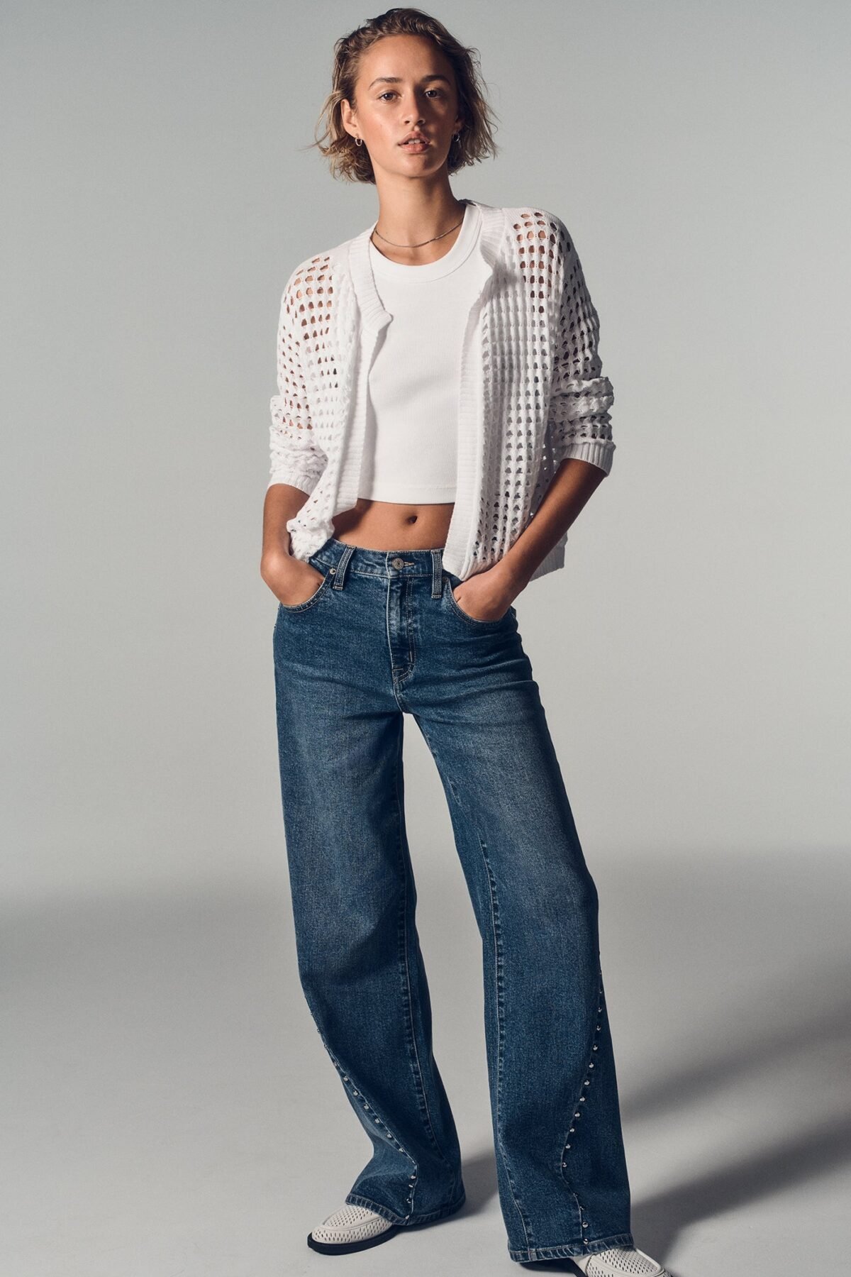 DKNY Claremont High Rise Modern Wide Leg 32 Γυναικείο Τζιν Ψηλόμεσο Wide Leg με Ελαφρύ Stretch