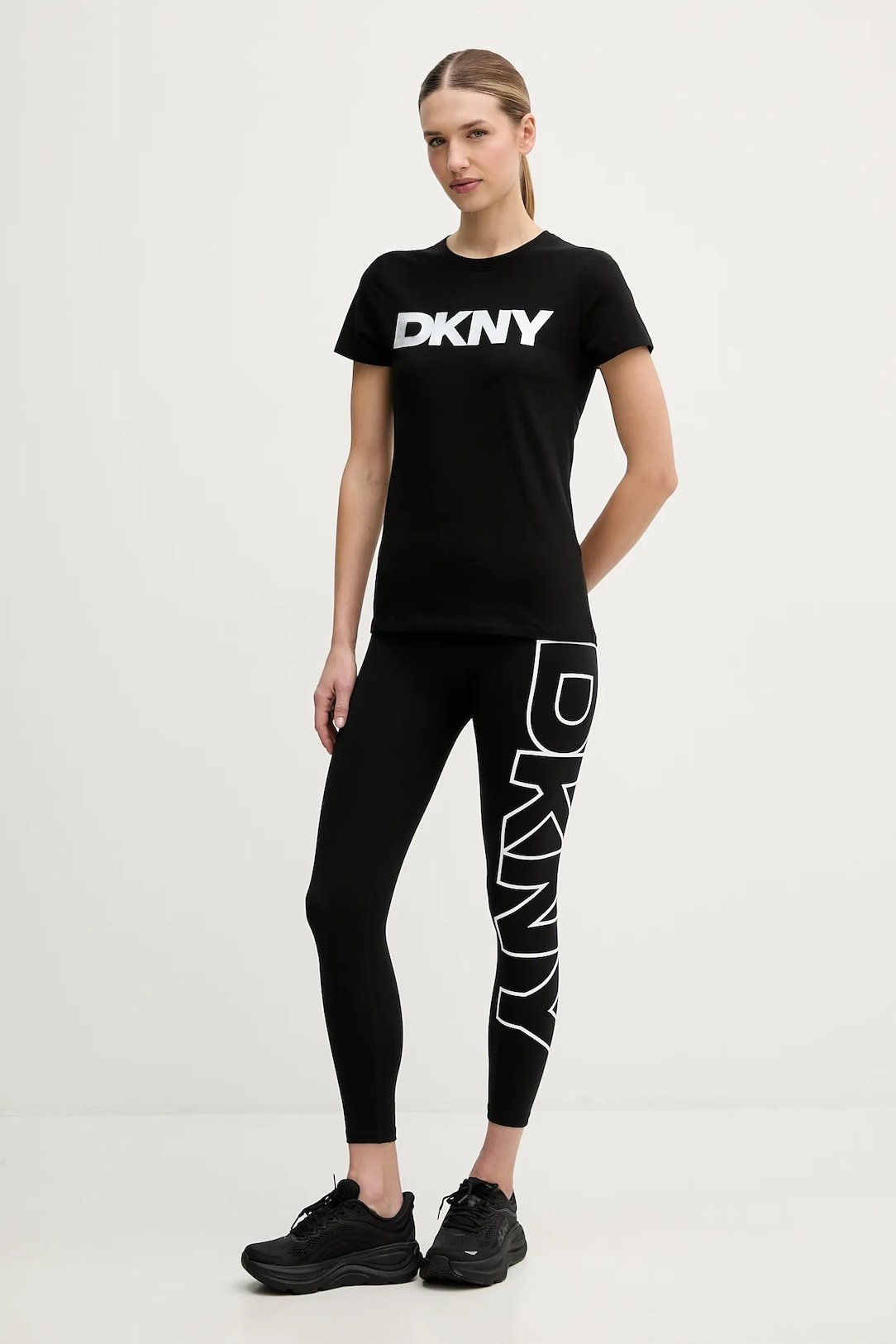 DKNY Sport Γυναικείο Κολάν 7 8 Ψηλόμεσο Compression με Μεγάλο Logo
