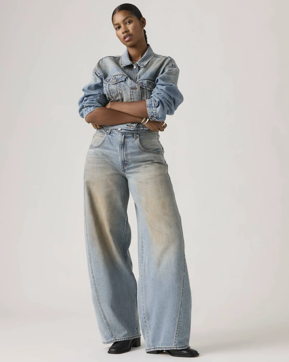 Levi’s Super Baggy Barrel Γυναικείο Τζιν Loose Fit Mid Rise Barrel Leg