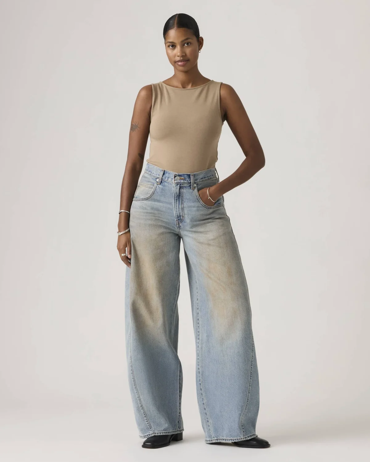 Levi’s Super Baggy Barrel Γυναικείο Τζιν Loose Fit Mid Rise Barrel Leg