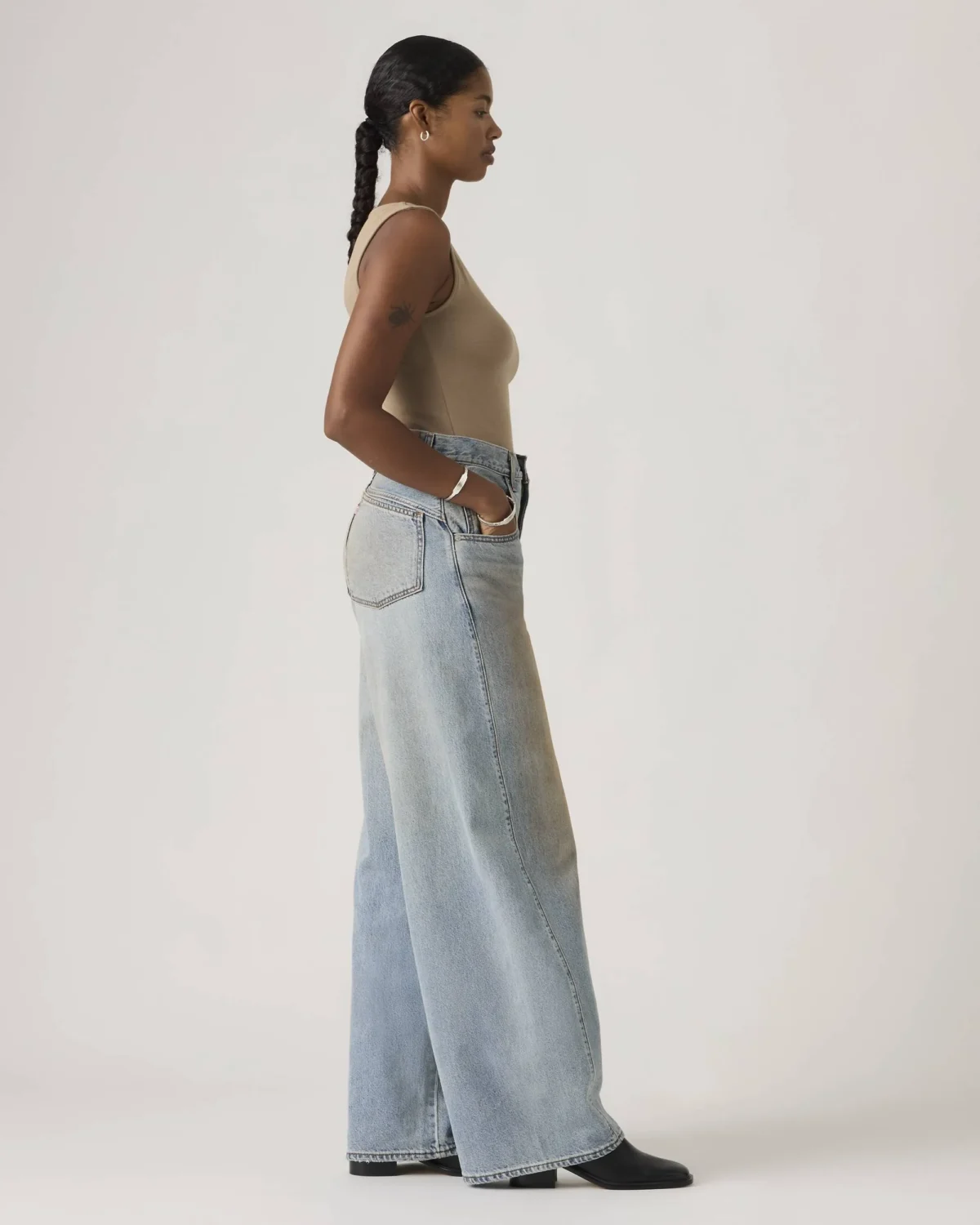 Levi’s Super Baggy Barrel Γυναικείο Τζιν Loose Fit Mid Rise Barrel Leg