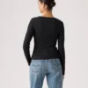 Levi’s Essential Square Neck Long Sleeve Tee Γυναικείο Μπλουζάκι Slim Fit Rib Knit